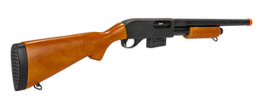 Atlast Custom Works 870 Pump Action Metal Airsoft Shotgun w/ Full Stock - REAL WOOD