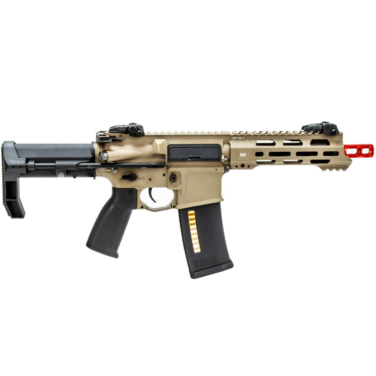 KWA Ronin Tactical AEG 2.5+ VM4 T6 PDW w/ 6" M-LOK Handguard (Color: Flat Desert Earth)
