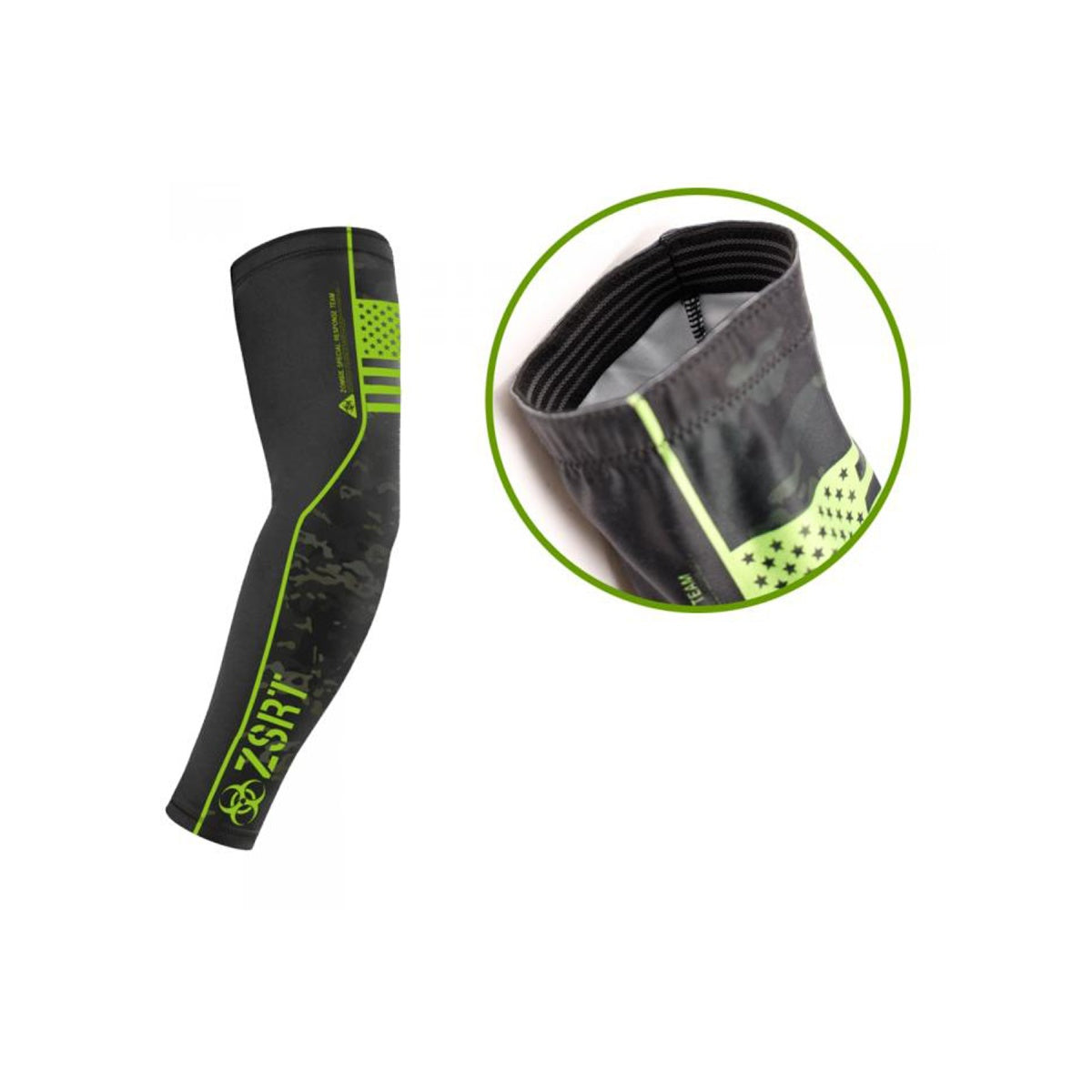 Laylax Zombie Special Response Team (ZSRT) Cool Arm Cover (Color: Black / Zombie Green) - Small