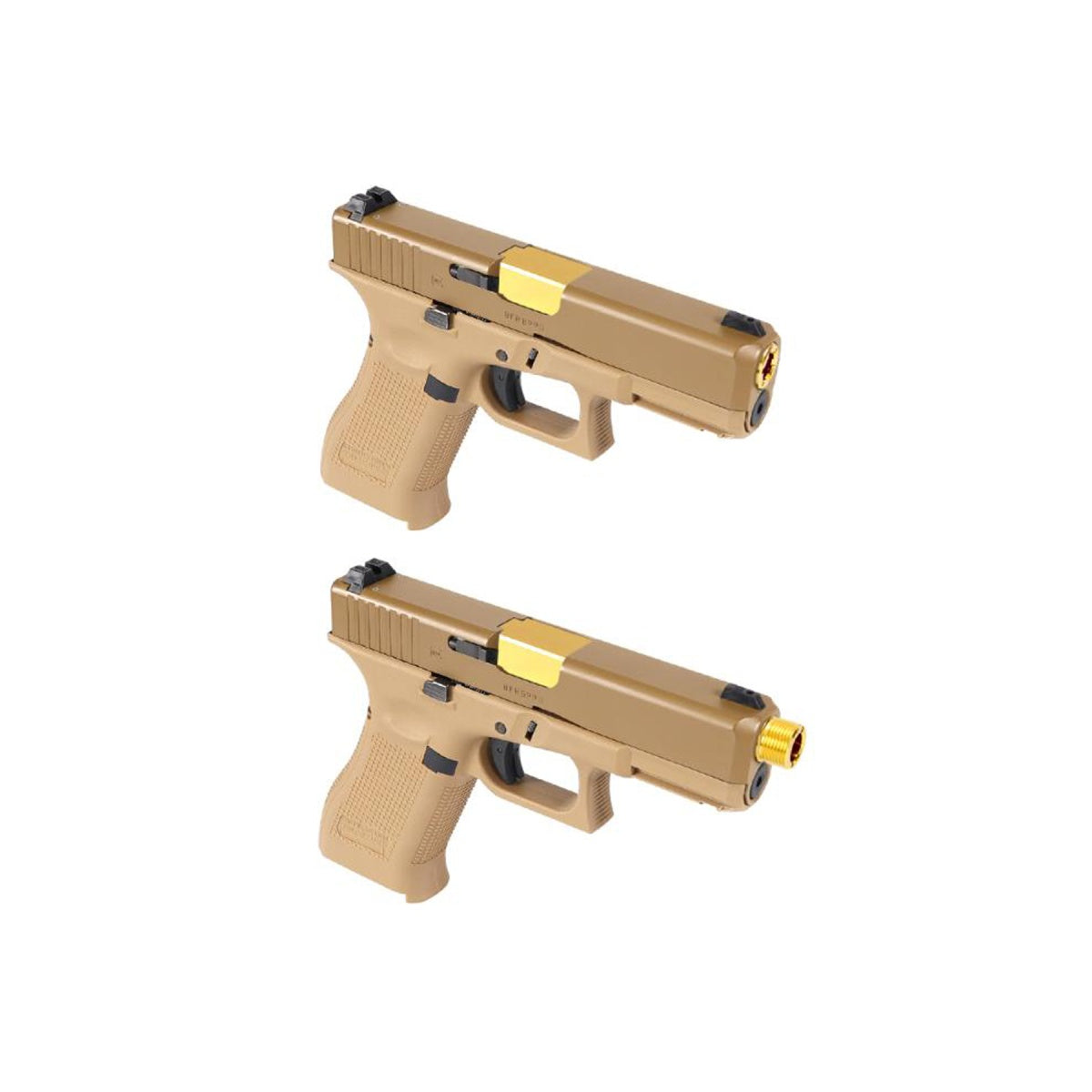 Laylax 2 Way Fixed Non-Recoiling Outer Barrel for Umarex Glock 19X Gen 5 (Color: Gold)
