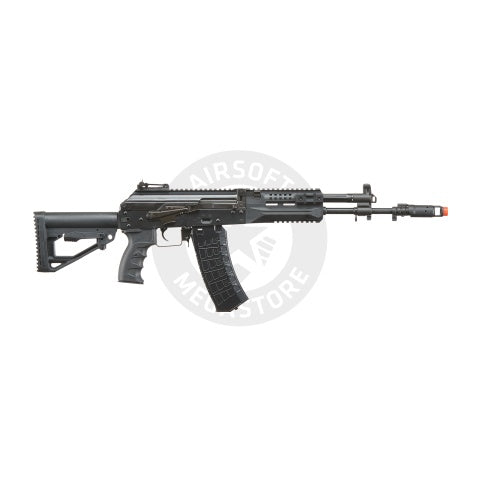 LCT AK LCK-12 Stamped Steel Airsoft AEG w/ Side-Folding Stock Tube & GATE ASTER V2 SE Expert - (Black)