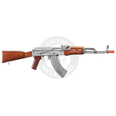LCT AKM Stamped Steel Airsoft AEG Rifle w/ Full Stock (Color: Silver & Wood)