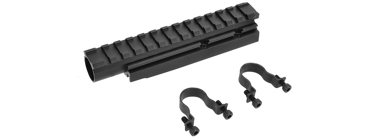LCT AIRSOFT AMD-65 SERIES AEG 20MM FORWARD OPTICAL RAIL SYSTEM - BLACK