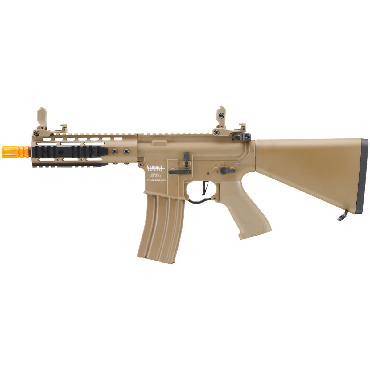 Lancer Tactical Proline 7" KeyMod Airsoft AEG Rifle w/ Stubby Stock (Color: Tan)