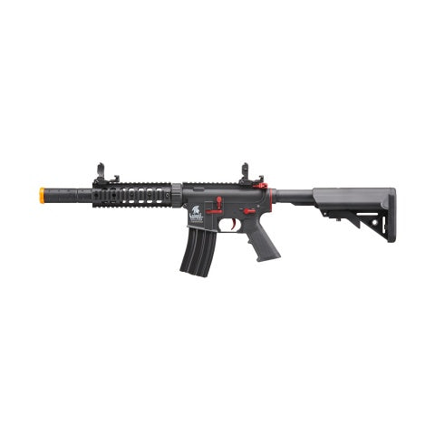 Lancer Tactical Gen 2 M4 SD Carbine Airsoft AEG Rifle with Red Accents - (Black)