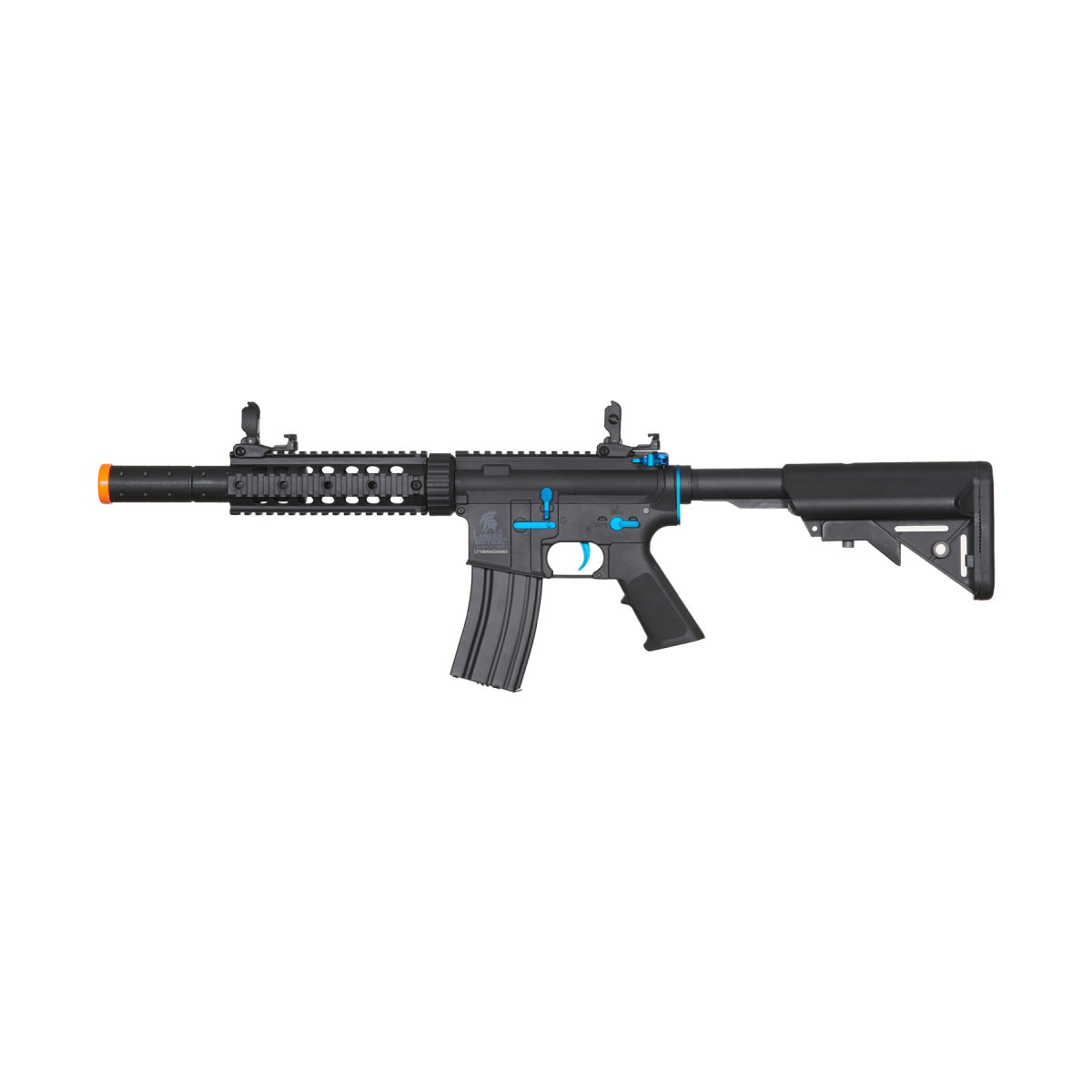 Lancer Tactical Gen 2 M4 SD Carbine Airsoft AEG Rifle with Mock Suppressor (Color: Black / Blue)