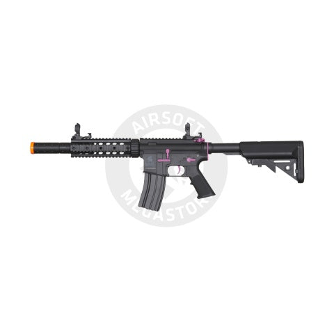 Lancer Tactical Gen 2 M4 SD Carbine Airsoft AEG Rifle with Mock Suppressor (Black / Purple)(No Battery and Charger)