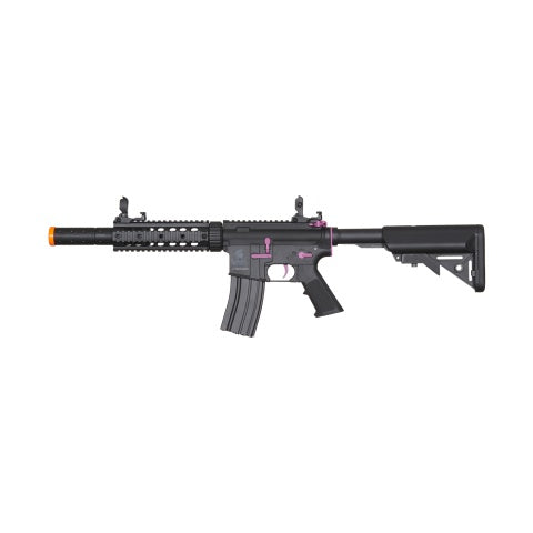 Lancer Tactical Gen 2 M4 SD Carbine Airsoft AEG Rifle with Mock Suppressor (Color: Black / Purple)