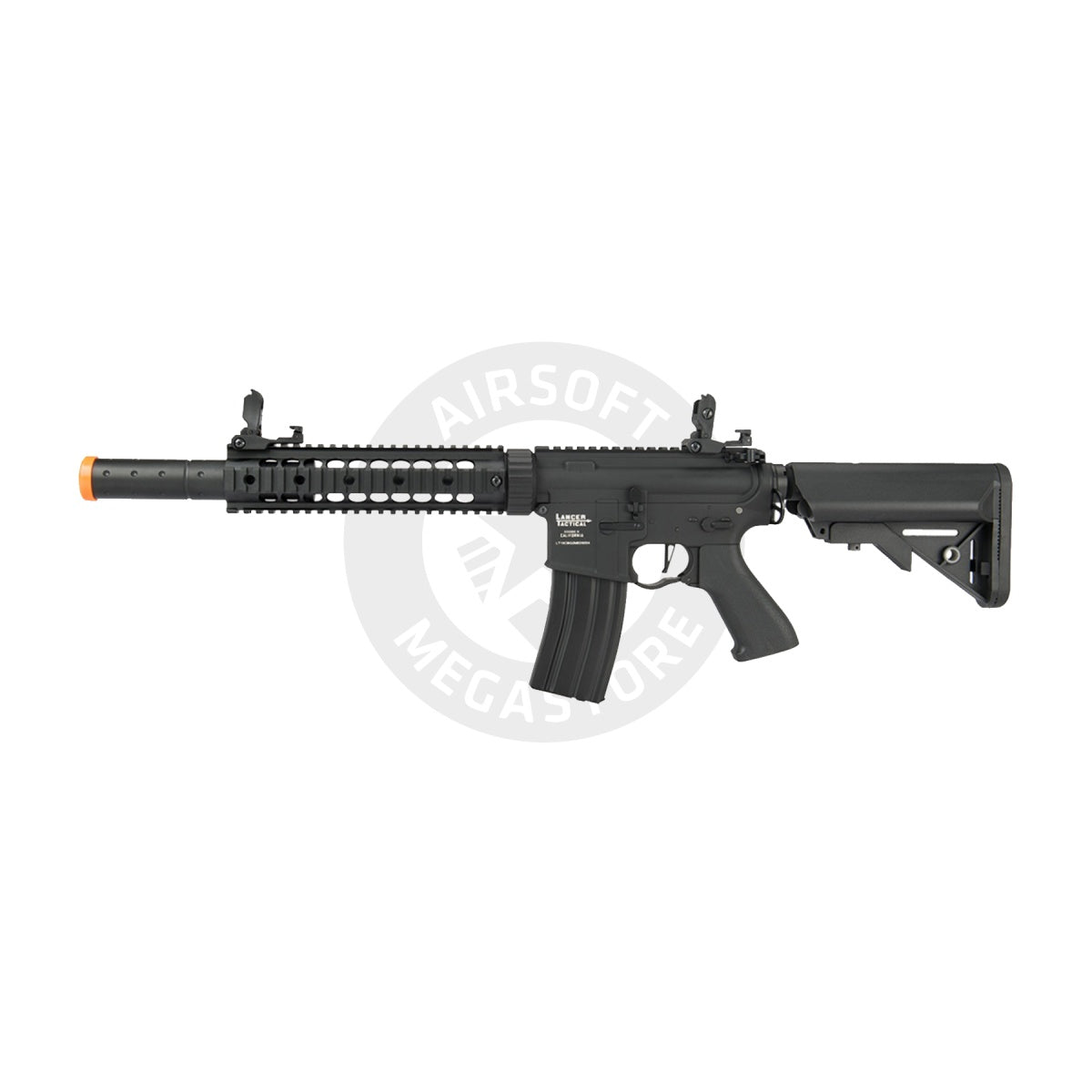 Lancer Tactical Low FPS Gen 2 10" M4 SD Carbine Airsoft AEG Rifle with Mock Suppressor (Black)(No Battery and Charger)
