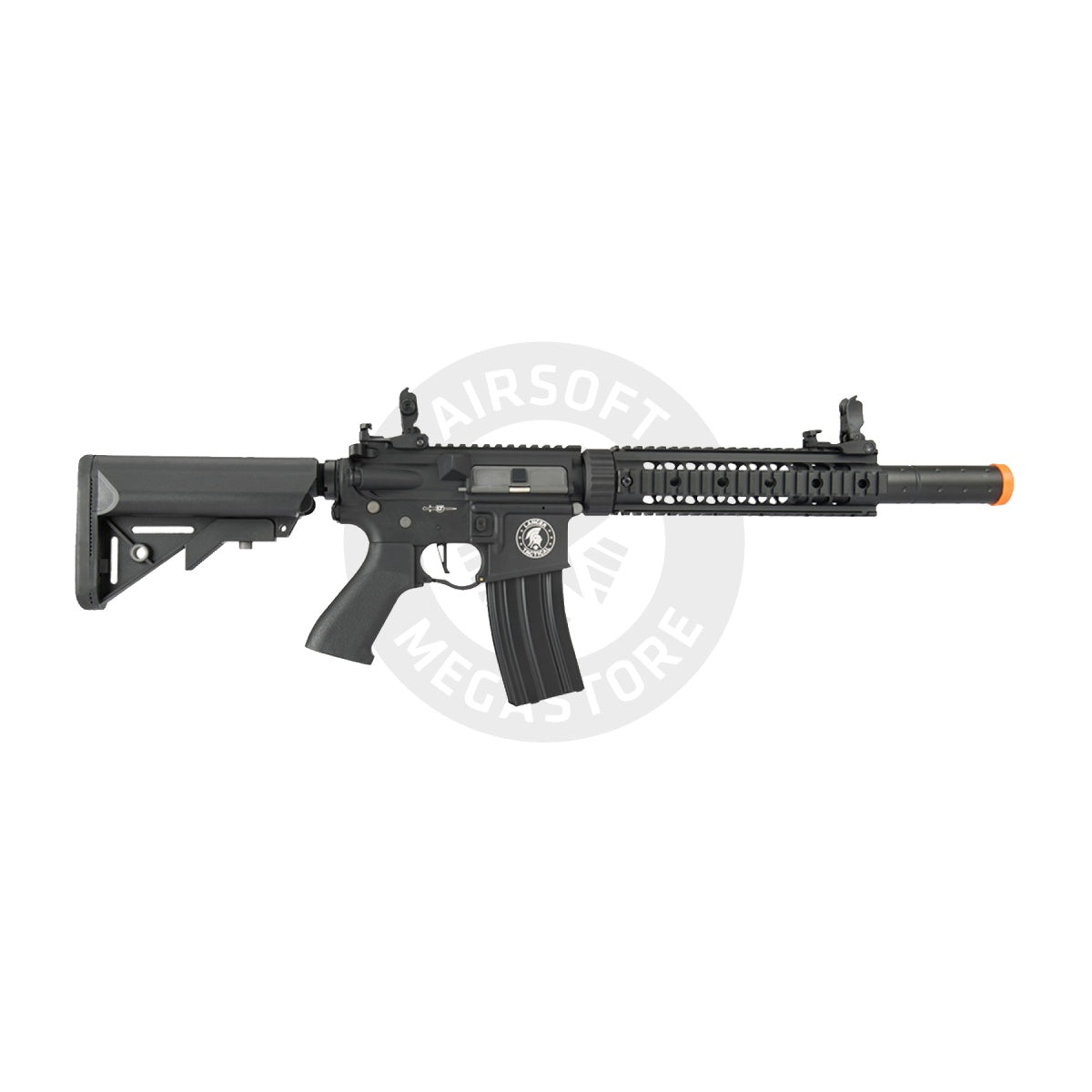 Lancer Tactical Low FPS Gen 2 10" M4 SD Carbine Airsoft AEG Rifle with Mock Suppressor (Black)(No Battery and Charger)