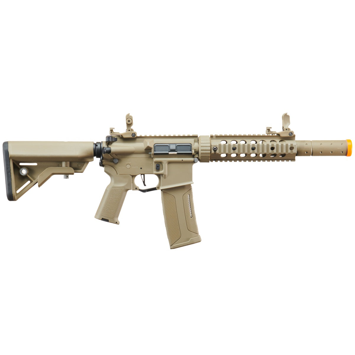 Lancer Tactical Gen 3 M4 Carbine SD AEG Airsoft Rifle with Mock Suppressor (Color: Tan)