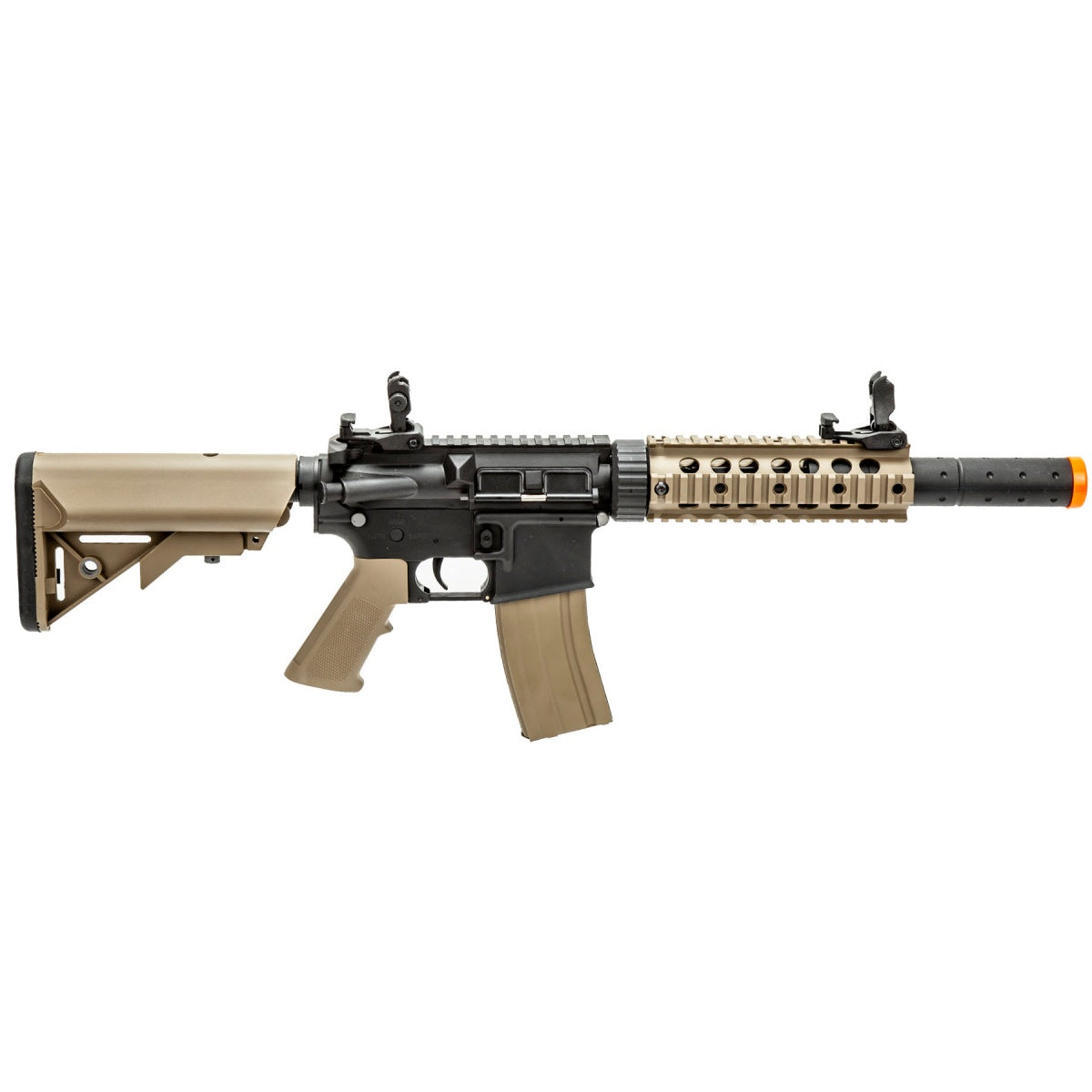 Lancer Tactical Gen 2 7" Nylon Polymer M4 Airsoft AEG with Mock Suppressor (Color: Black / Tan)