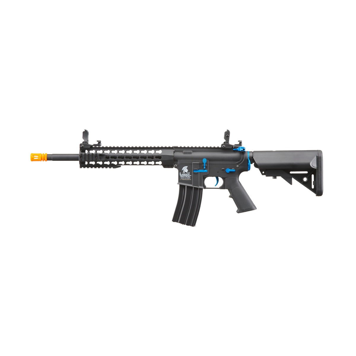 Lancer Tactical Gen 2 10" Keymod M4 Airsoft AEG Rifle (Color: Black / Blue)