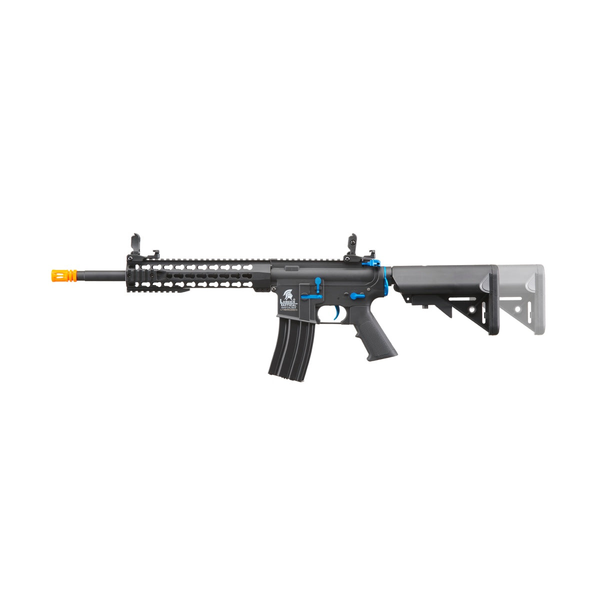 Lancer Tactical Gen 2 10" Keymod M4 Airsoft AEG Rifle (Color: Black / Blue)