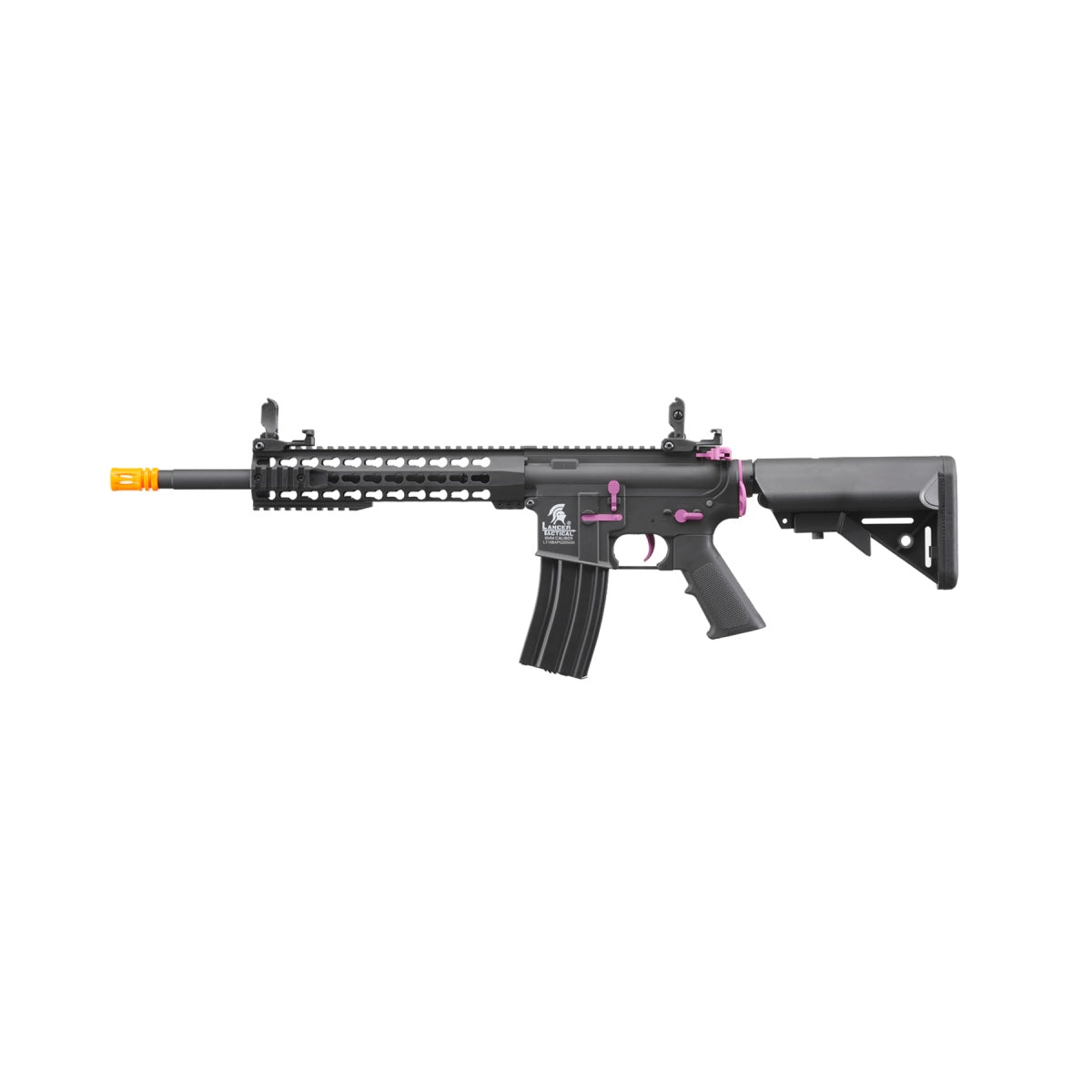 Lancer Tactical Gen 2 10" Keymod M4 Airsoft AEG Rifle (Color: Black / Purple)