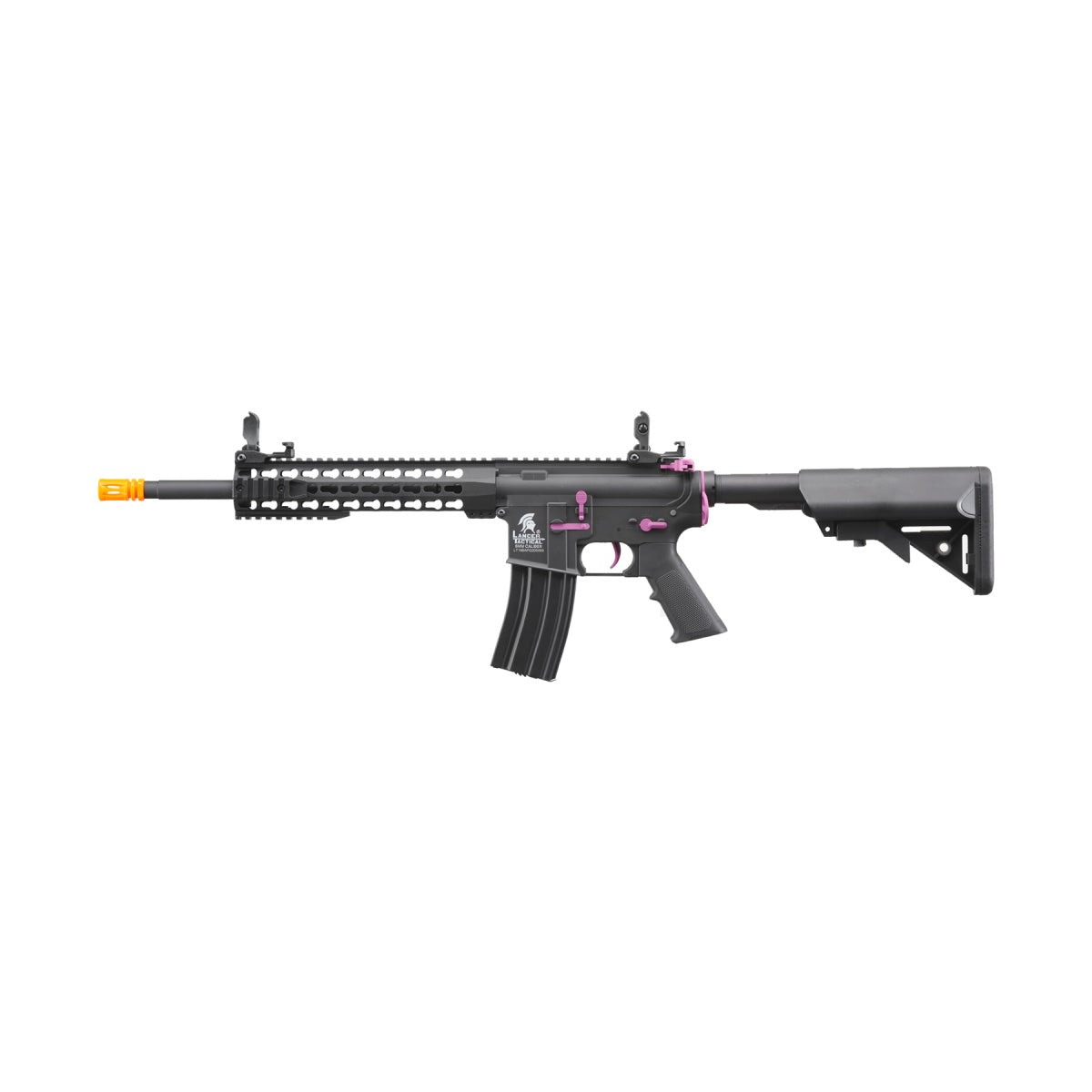 Lancer Tactical Gen 2 10" Keymod M4 Airsoft AEG Rifle (Color: Black / Purple)