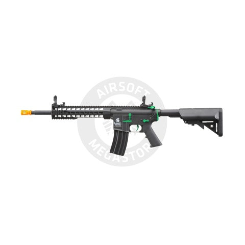 Lancer Tactical Gen 2 13.5" Keymod M4 Carbine Airsoft AEG Rifle (Black / Green)(No Battery and Charger)