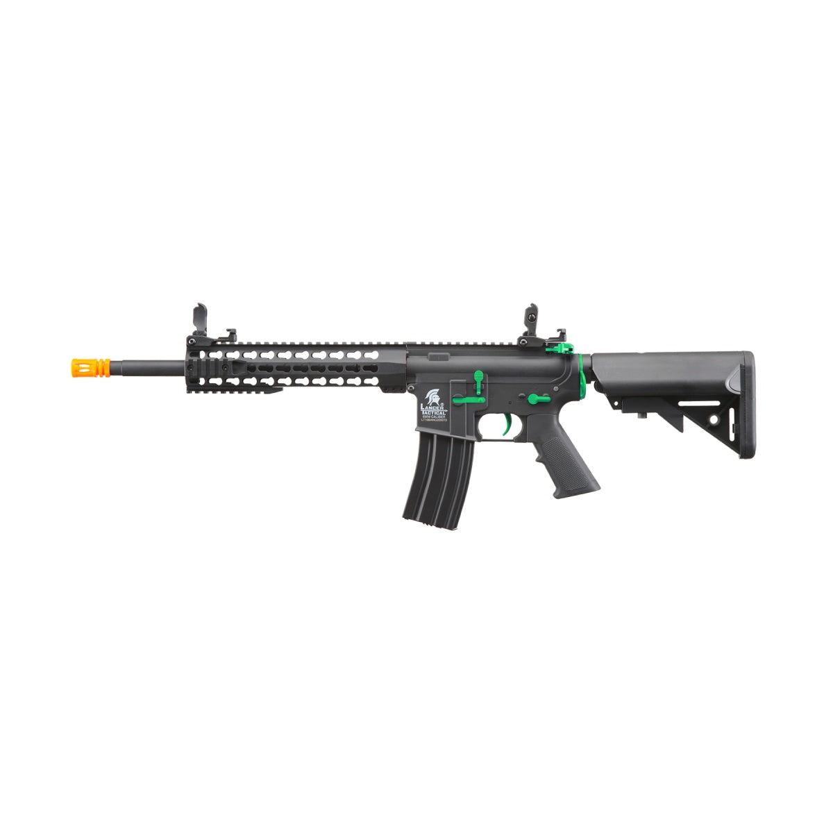 Lancer Tactical Gen 2 10" Keymod M4 Airsoft AEG Rifle (Color: Black / Green)