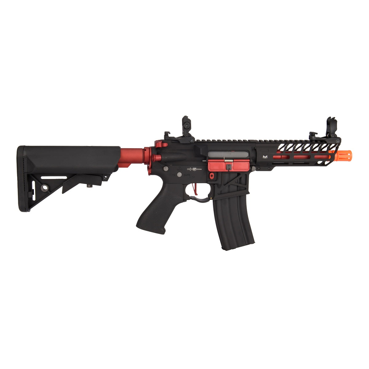 Lancer Tactical Low FPS Enforcer Needletail Skeleton M4 Airsoft Rifle (Color: Black and Red)