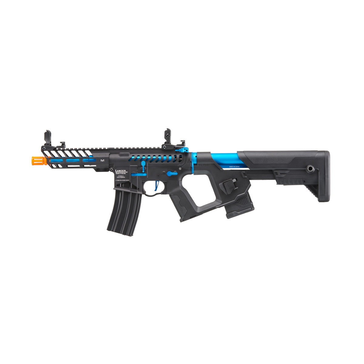 Lancer Tactical Low FPS Enforcer Needletail Skeleton M4 Airsoft Rifle (Color: Black & Navy Blue)