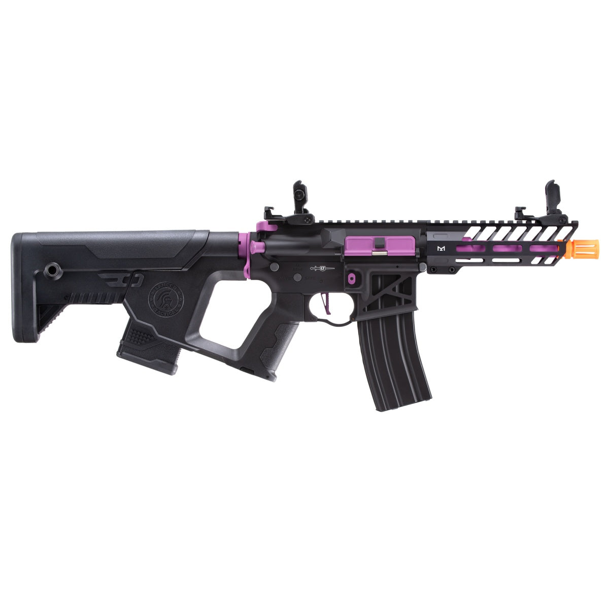 Lancer Tactical Low FPS Enforcer Needletail Skeleton M4 AEG Rifle with Alpha Stock (Color: Black & Purple)