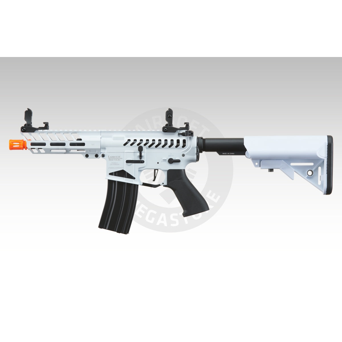Lancer Tactical Low FPS Enforcer Needletail Skeleton M4 Airsoft Rifle (Color: White and Black)
