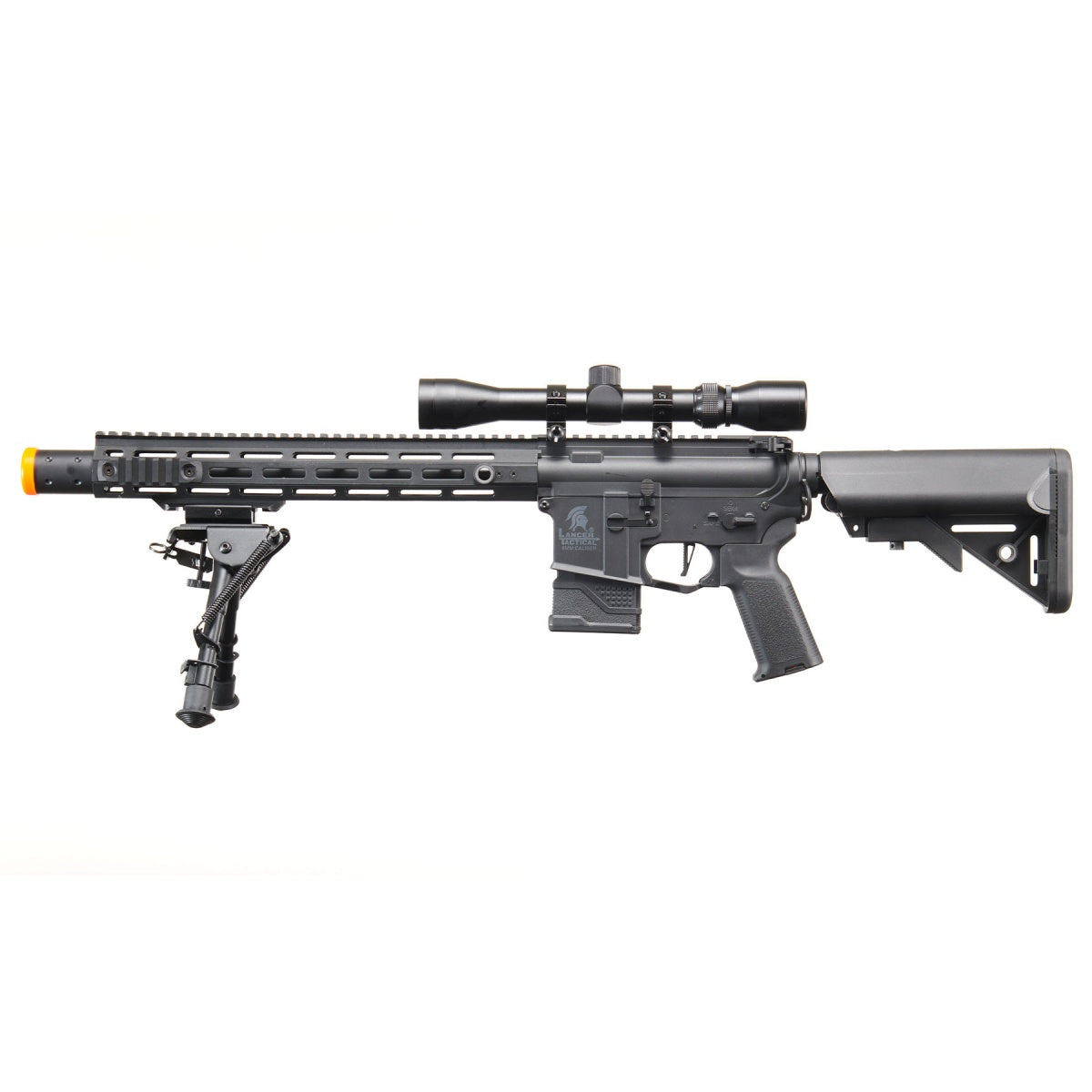 Lancer Tactical Gen 2 Hellion M-LOK 10" M4 AEG w/ Ambidextrous NSR Receiver & NSR Stock - BLACK