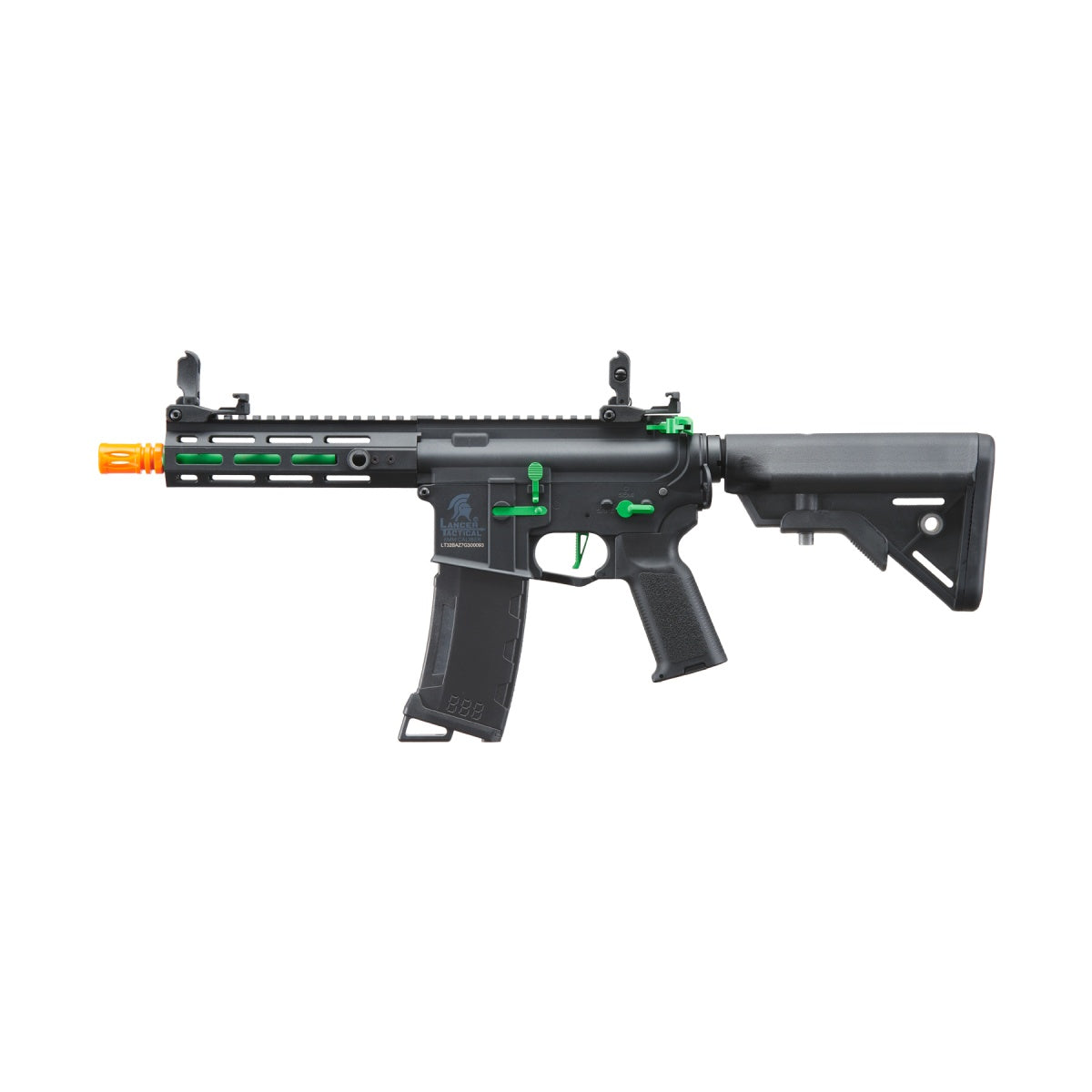Lancer Tactical Gen 3 Hellion 7" M-LOK Airsoft AEG Rifle w/ Crane Stock (Color: Black & Green)