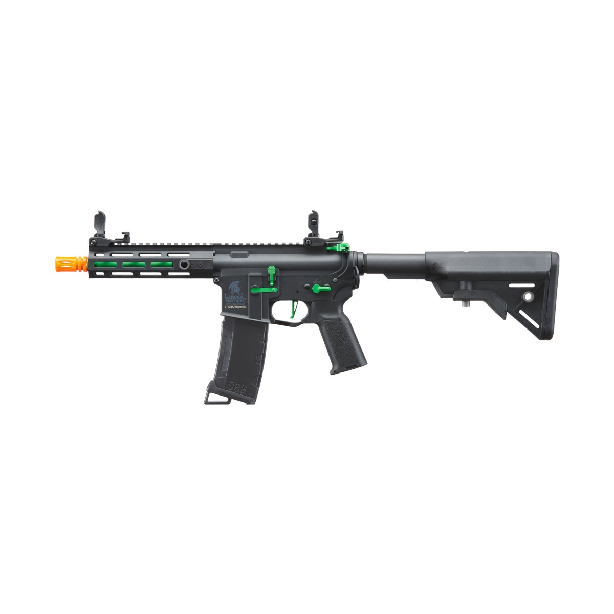Lancer Tactical Gen 3 Hellion 7" M-LOK Airsoft AEG Rifle w/ Crane Stock (Color: Black & Green)