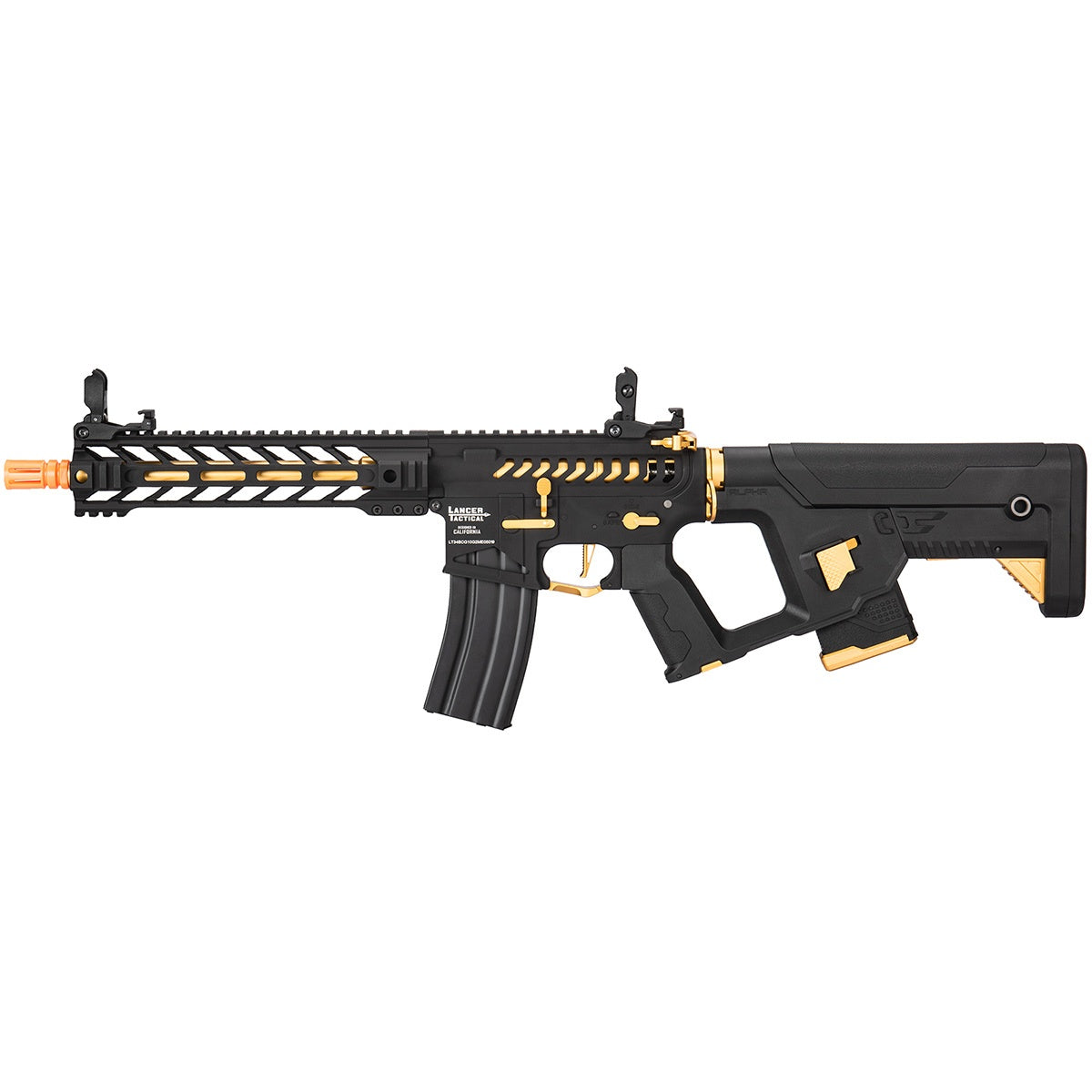 Lancer Tactical Enforcer BATTLE HAWK 10" Skeleton AEG w/ Alpha Stock, Gold