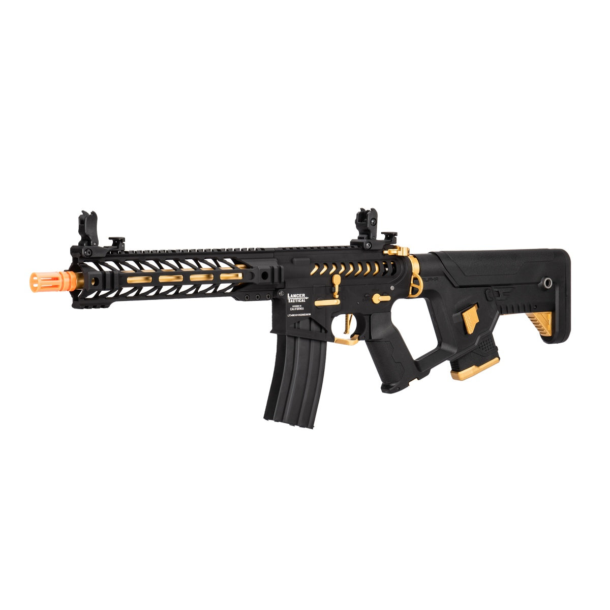 Lancer Tactical Enforcer BATTLE HAWK 10" Skeleton AEG w/ Alpha Stock, Gold