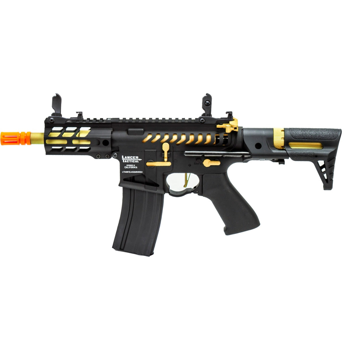 Lancer Tactical Enforcer Gen 2 Battle Hawk 4" PDW AEG (Color: Black / Gold)