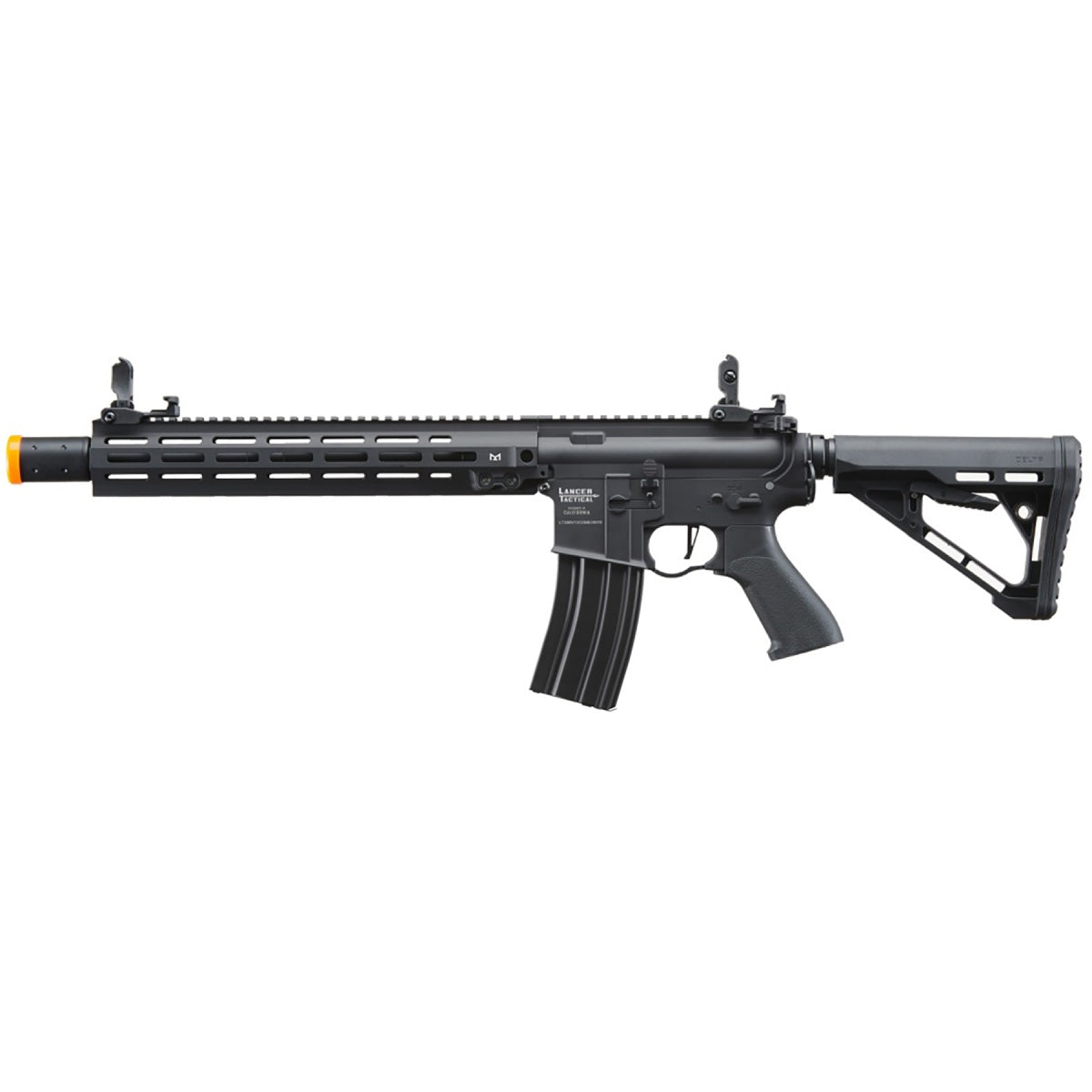 Lancer Tactical Blazer 13" M-LOK Proline Series M4 Airsoft Rifle with Delta Stock & Mock Suppressor (Color: Black)