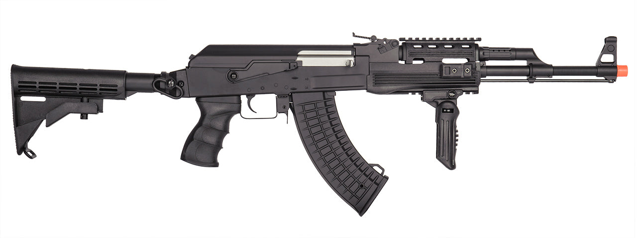 Lancer Tactical Airsoft Full Metal AK-47 LT-728C Airsoft AEG Rifle w/ Retractable Stock (Color: Black)