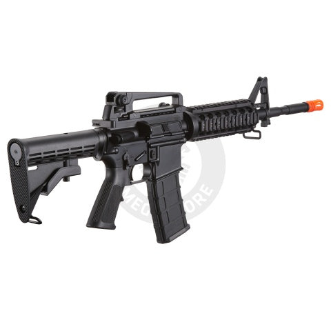 Lancer Tactical Airsoft M4A1 RIS Gas Rifle Blowback by Golden Eagle - (Black) - FULL METAL