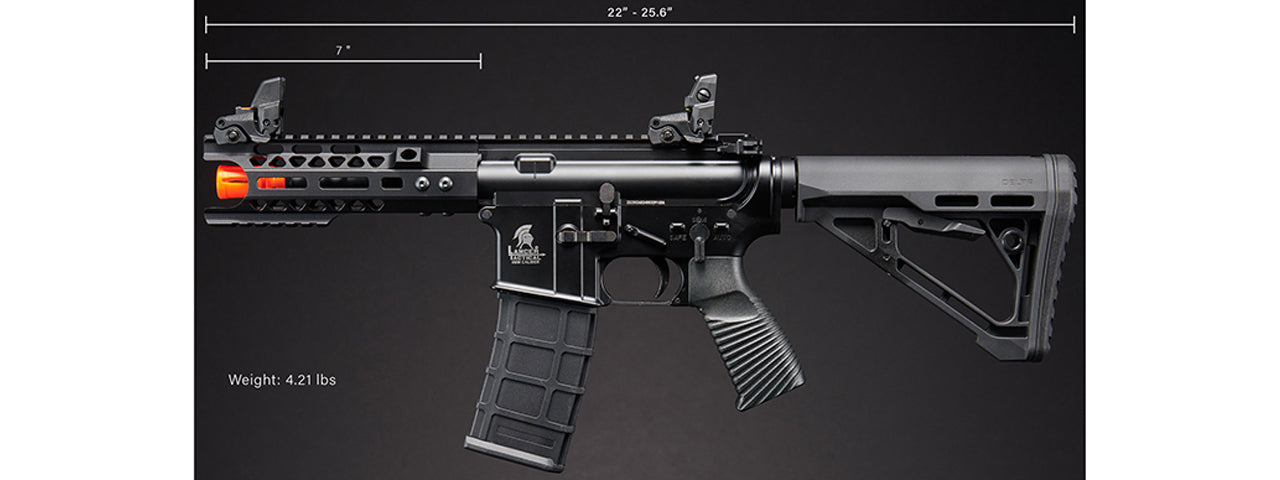 Lancer Tactical Wirecutter M4 Shorty 7 Gas Blowback Full Metal Airsoft Rifle w/ MLOK Rail by Golden Eagle - (Black)