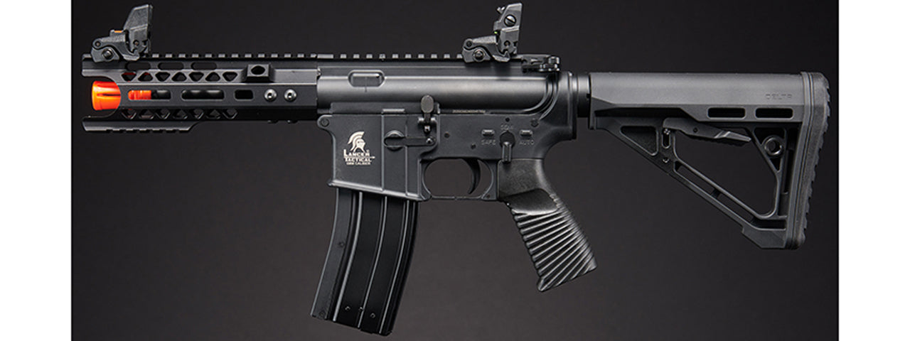 Lancer Tactical Wirecutter M4 Shorty 7 Gas Blowback Polymer Airsoft Rifle w/ MLOK Rail by Golden Eagle - (Black)
