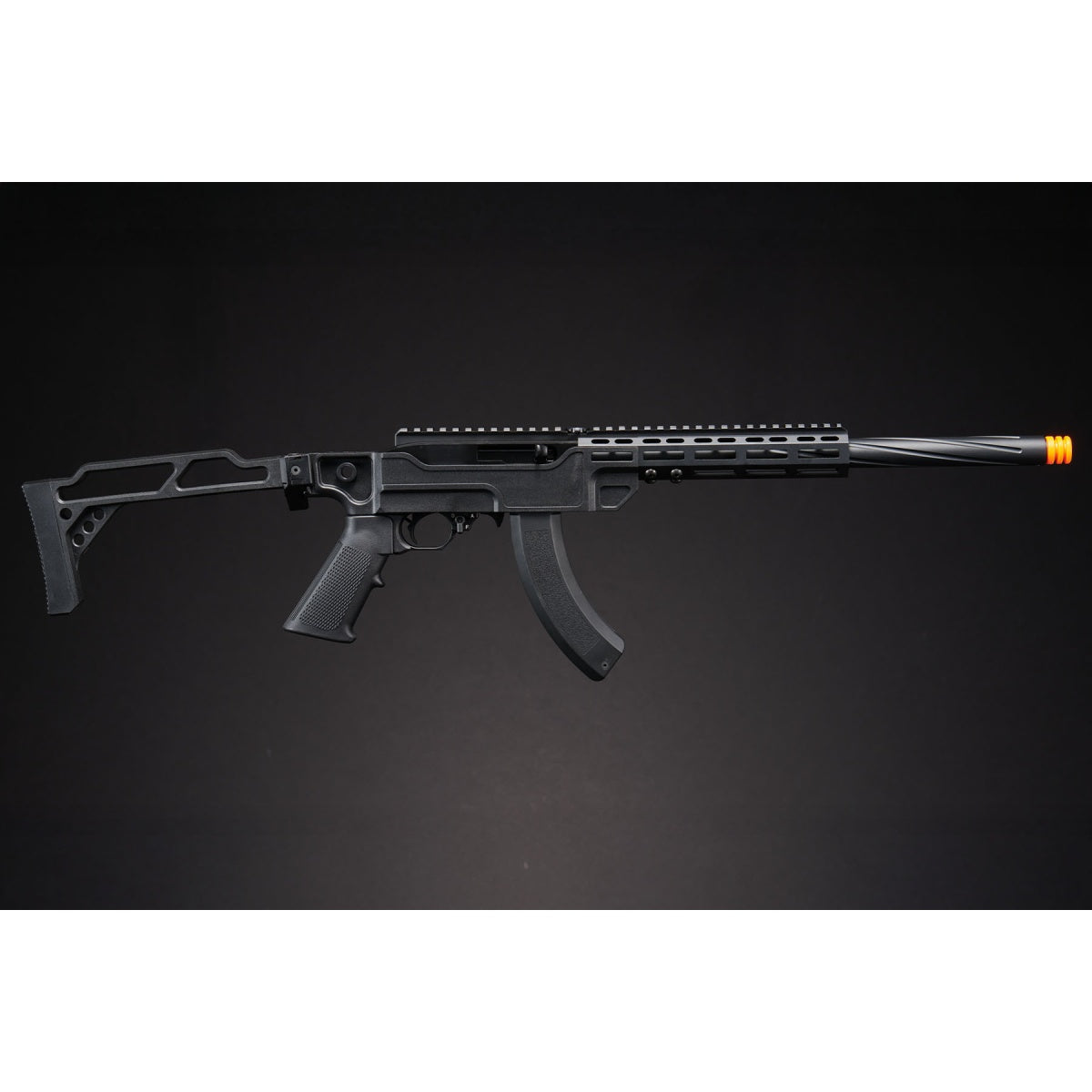 SEAL Airsoft KC02 Long Barrel Folding Stock Gas Blowback Rifle - (Black)