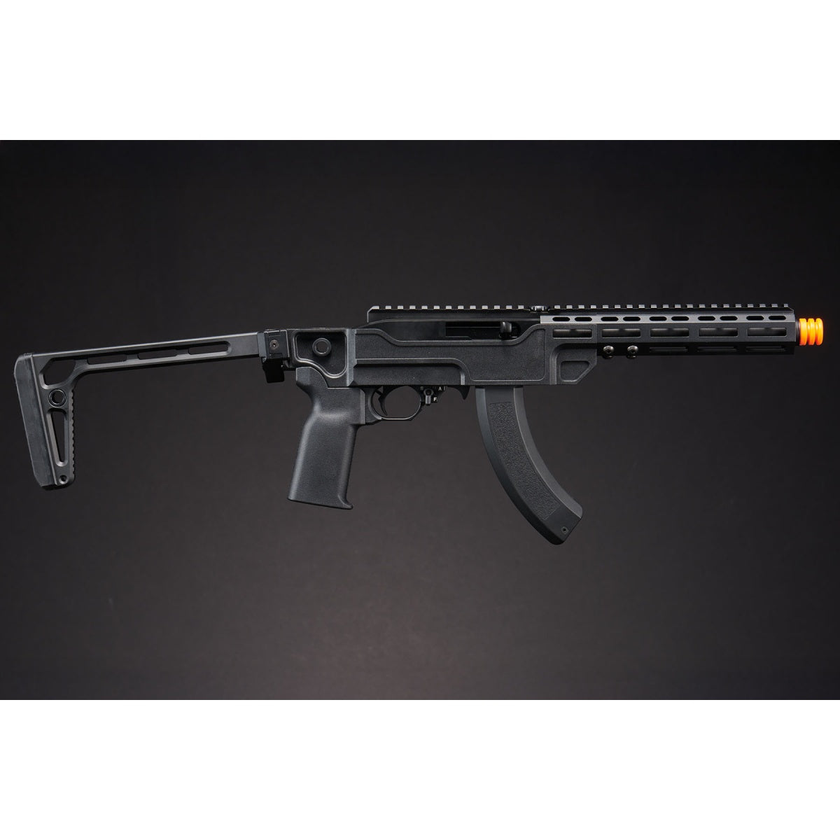 SEAL Airsoft KC02 Short Barrel Folding Stock Gas Blowback Rifle w/ Mock Suppressor - (Black)