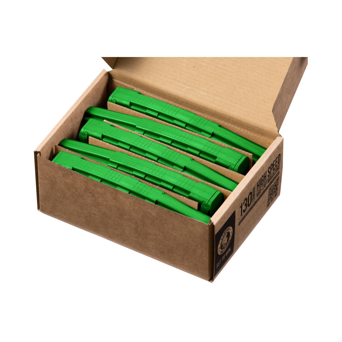 Lancer Tactical 130 Round High Speed Mid-Cap Magazine Pack of 5 (Green)