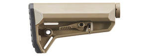 Lancer Tactical Adjustable NSR AEG Rifle Stock With Buffer Tube - (Tan)