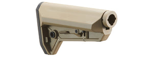 Lancer Tactical Adjustable NSR AEG Rifle Stock With Buffer Tube - (Tan)