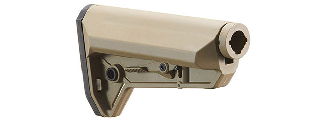 Lancer Tactical Adjustable NSR AEG Rifle Stock With Buffer Tube - (Tan)