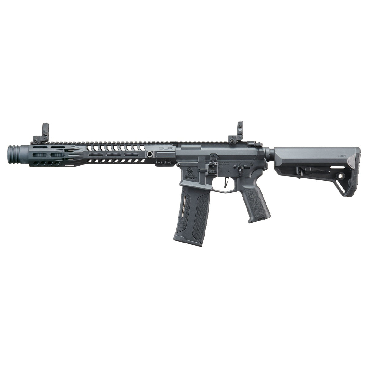 SLR SD - Lancer Tactical Gen 2 AEG Airsoft Rifle w/ Licensed SLR Handguard & Mock Suppressor - (Black) - 13"