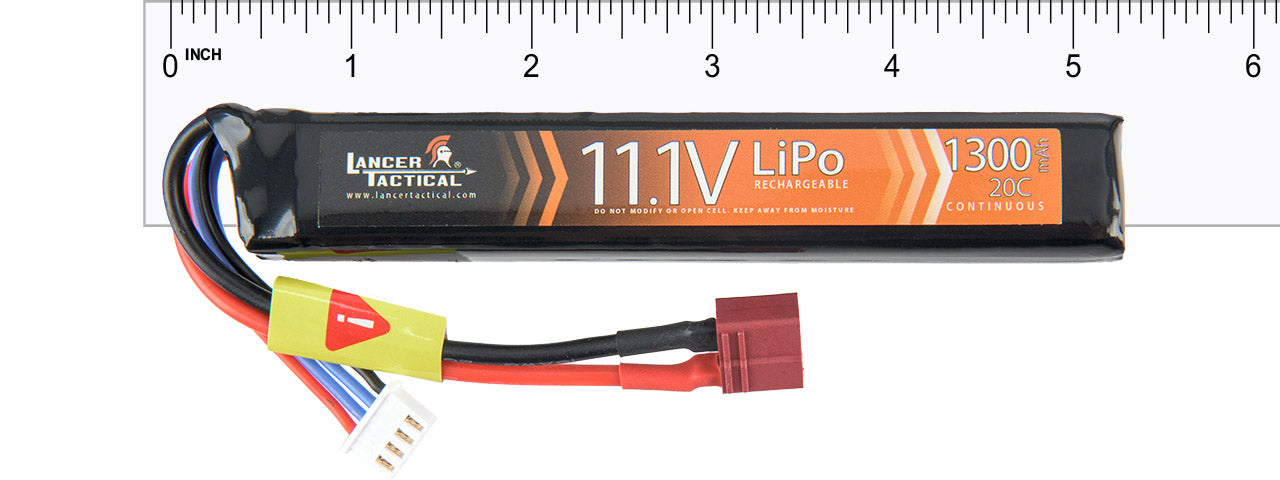 Lancer Tactical 11.1v 1300mAh 20C Stick LiPo Battery (Deans Connector)