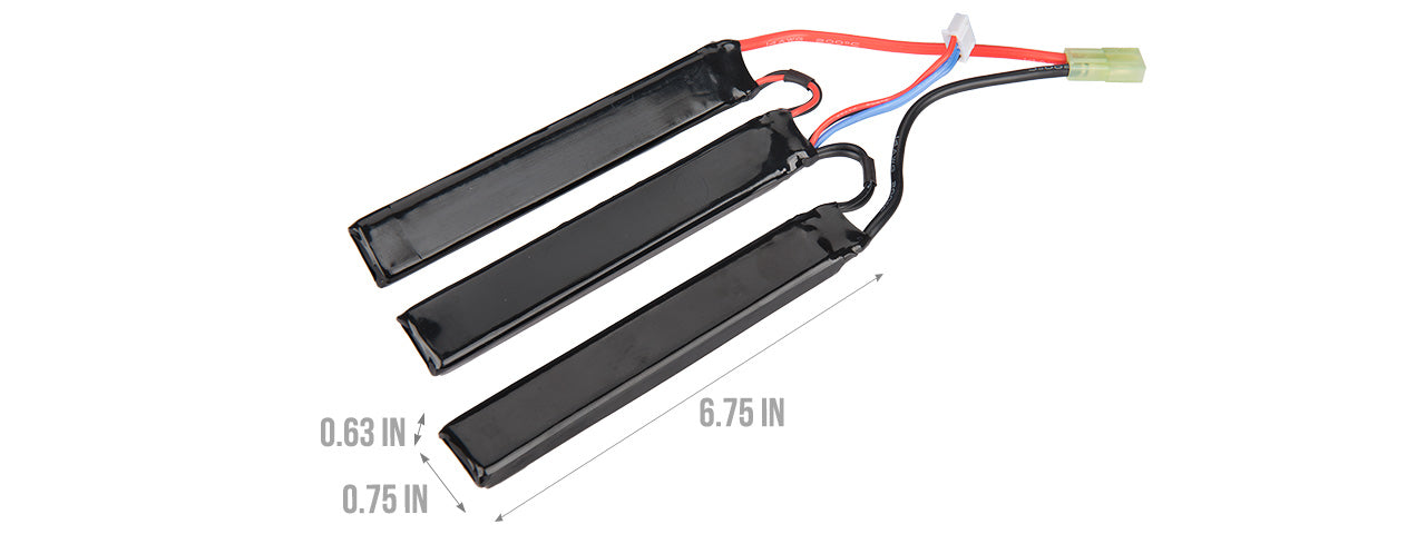 Lancer Tactical 11.1v 2000mAh 15C Triple Butterfly Lipo Battery