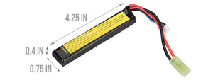 Lancer Tactical 7.4V 1100mAh 20C Stick Lipo Battery
