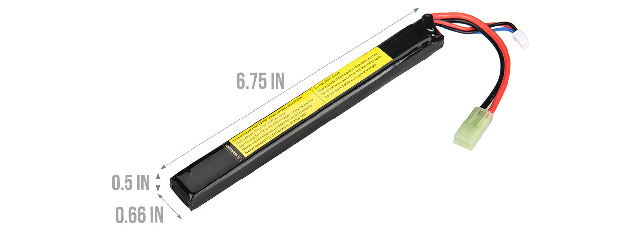 Lancer Tactical 7.4v 1300mAh 25C Long Stick Lipo Battery
