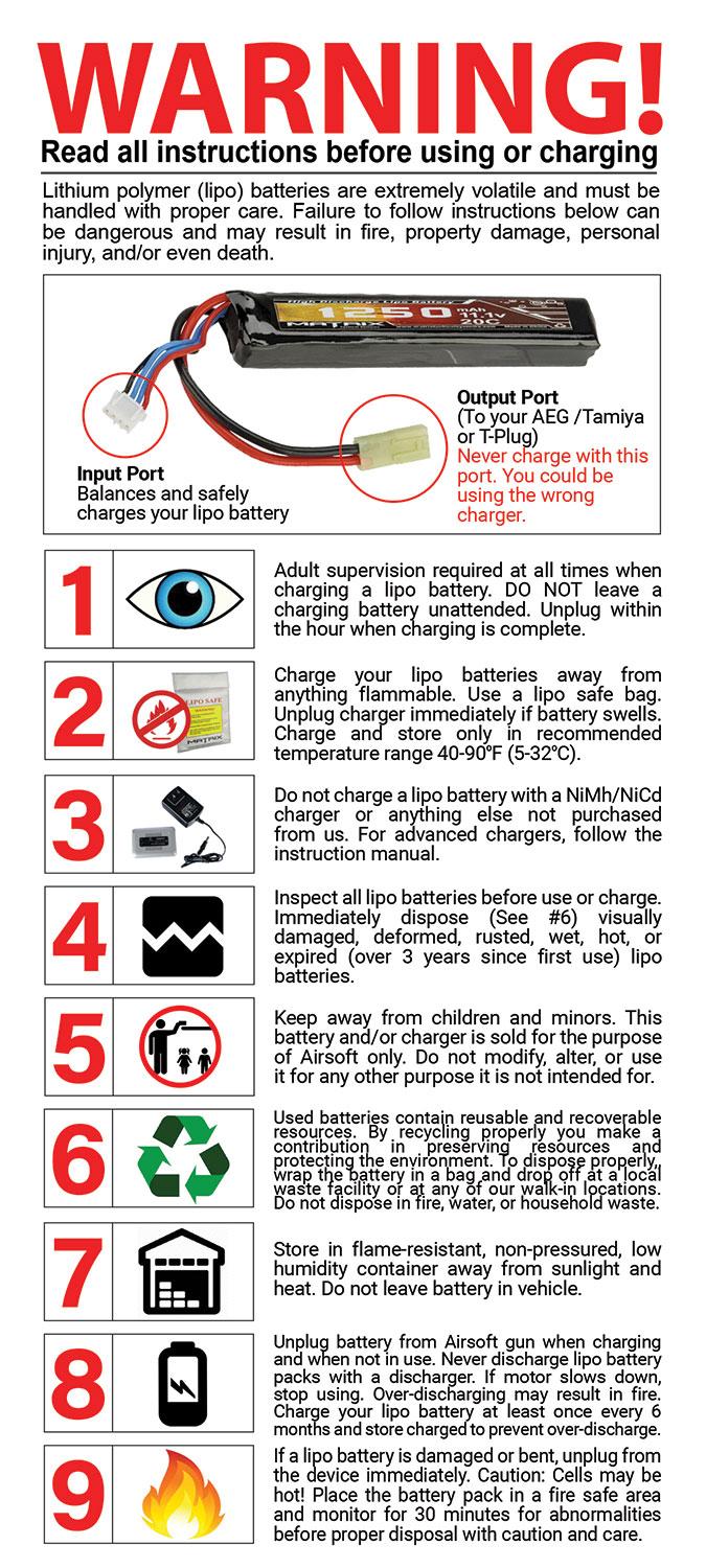 Lancer Tactical 7.4V 1450mAh 30C Stick Lipo Battery (Deans Connector)