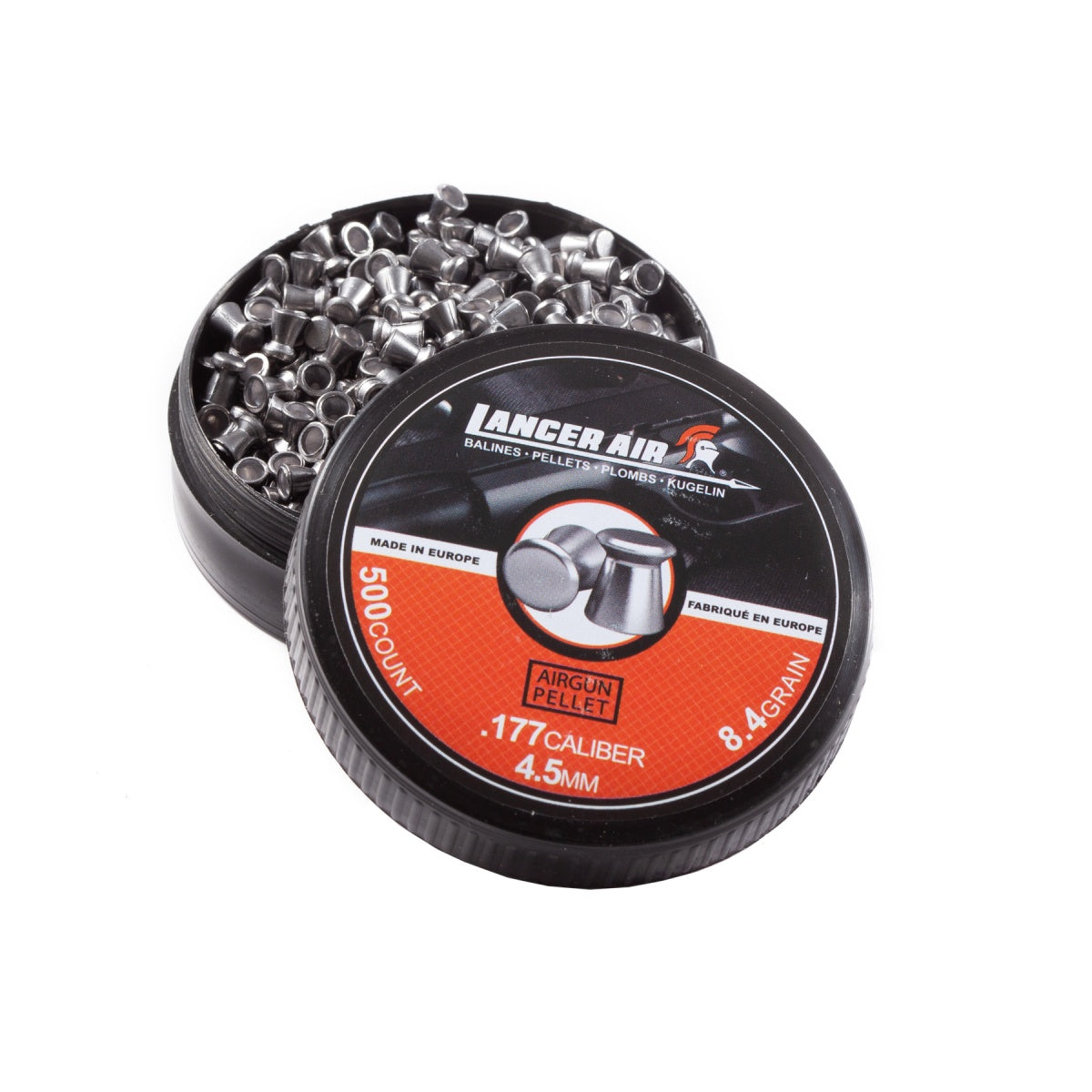 Lancer Air 500 Count 0.177 Caliber 8.4 Gram Air Gun Pellets (4.5mm Flathead)